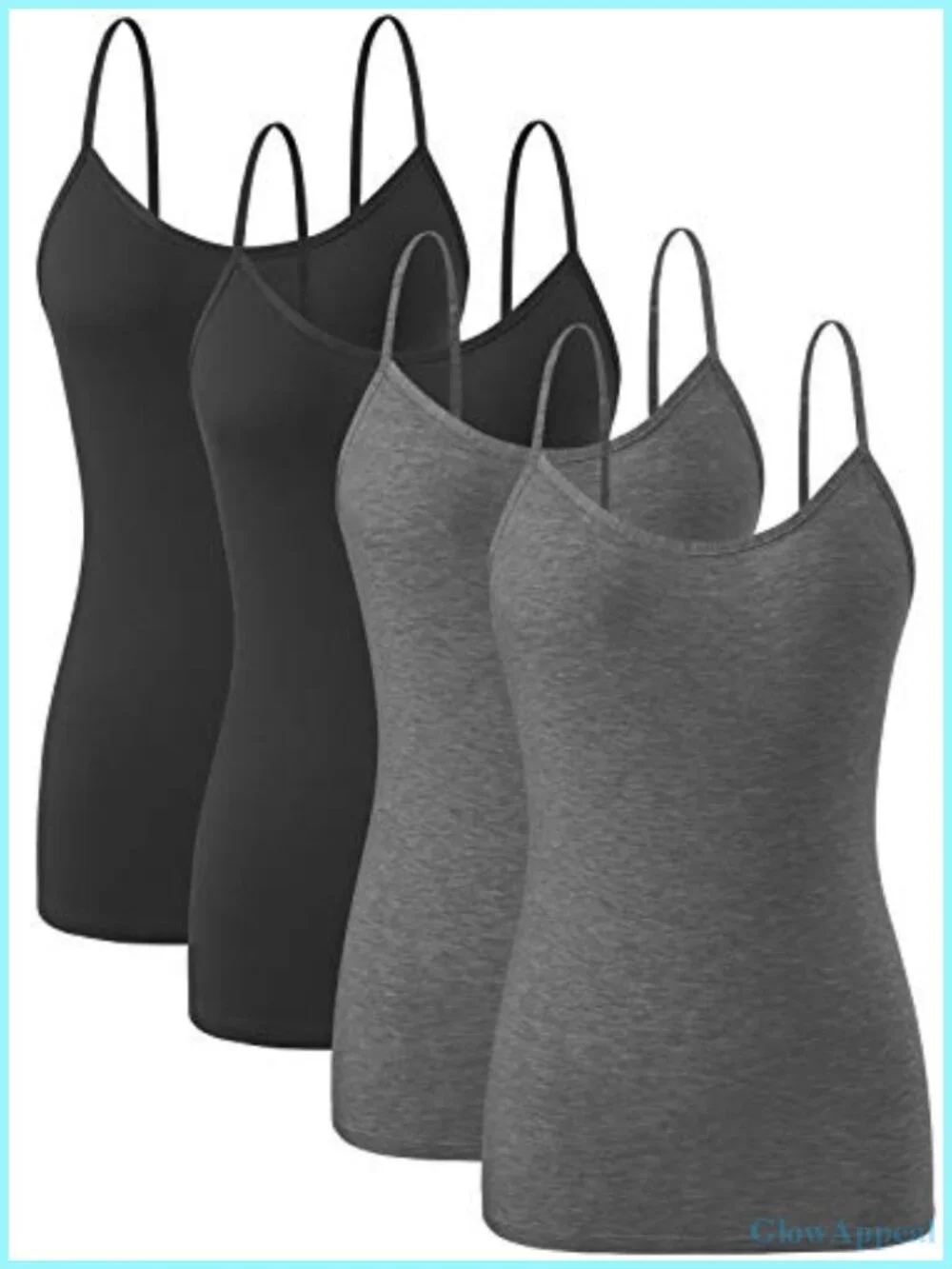 Women's Lightweight Modal Stretch Camisole Tank Tops 4-Pack Adjustable